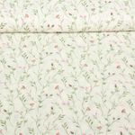 Tissu robes et blouses - Fleurs Blanc Rouge