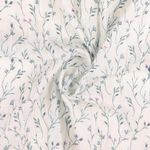 Tecido para vestidos e blusas - Crepe floral branco petróleo