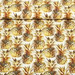 Baumwoll-Webware - Ananas Glamour Weiß
