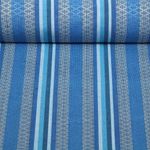 Jacquard Canvas - Mexiko Streifen Mix Blau Hellblau