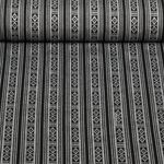 Jacquard Canvas - Mexiko Streifen Mix Schwarz Grau