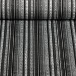Jacquard Canvas - Mexiko Streifenrauten Schwarz Grau