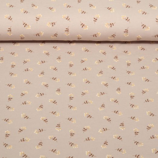 Jersey - Blumenzweige Beige