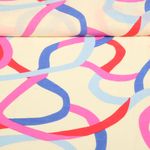 Tissu robes et blouses - Lin organique Ecru Bleu