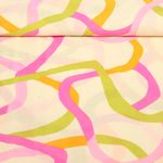 Kleider und Blusenstoff - Organische Linien Ecru Pink