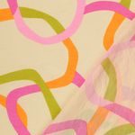 Tecido para vestidos e blusas - Linhas orgânicas Ecru Rosa