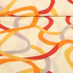 Kleider und Blusenstoff - Organische Linien Ecru Orange