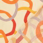 Tecido para vestidos e blusas - Linhas orgânicas Ecru Laranja