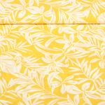 Baumwoll-Voile -Tropische Blätter Gelb