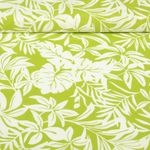 Baumwoll-Voile -Tropische Blätter Kiwi