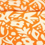 Kleider und Blusenstoff - Blumen Orange