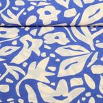 Kleider und Blusenstoff - Blumen Tintenblau