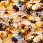 Viskose-Popeline - Digitaldruck Blüten Aquarell Orange-0