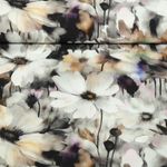 Viskose-Popeline - Digitaldruck Blüten Aquarell Grau