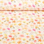 Baumwoll-Musselin - Double Gauze Digitaldruck Blumen Ecru-0