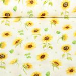 Baumwoll-Musselin - Double Gauze Digitaldruck Sonnenblumen Ecru-0