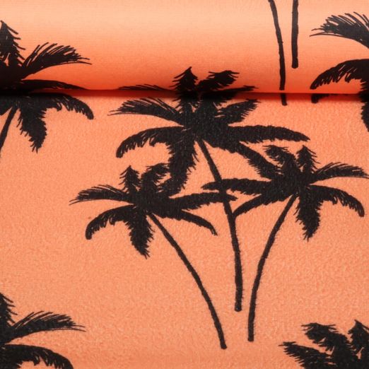 Frottee - Digitaldruck Strandtuch Palmen Orange