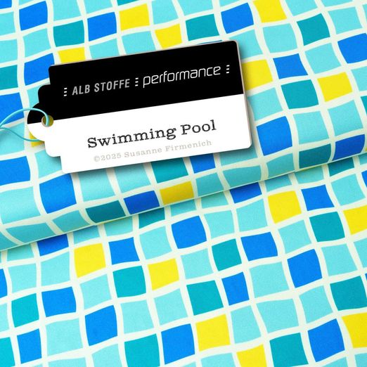 Albstoffe Performance Kollektion - Swimming Pool Mint Gelb