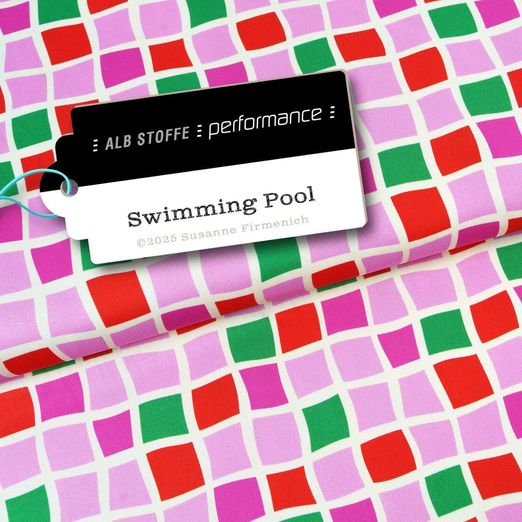 Albstoffe Performance Kollektion - Swimming Pool Pink Grün