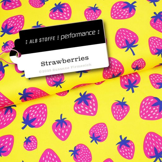 Albstoffe Performance Kollektion - Strawberries Gelb