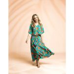 Viskose Voile - Beach Kollektion Blumen Türkis by Roeqiya Fris-1