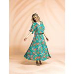 Viskose Voile - Beach Kollektion Blumen Türkis by Roeqiya Fris-2