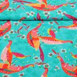 Viskose Voile - Beach Kollektion Vögel Türkis by Roeqiya Fris-0