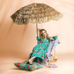 Viskose Voile - Beach Kollektion Vögel Türkis by Roeqiya Fris-1
