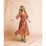 Viskose Voile - Beach Kollektion Blättermix Rot by Roeqiya Fris-1