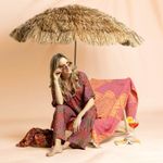 Viskose Voile - Beach Kollektion Blüten Bordeaux by Roeqiya Fris-2