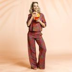 Viskose Voile - Beach Kollektion Blüten Bordeaux by Roeqiya Fris-1