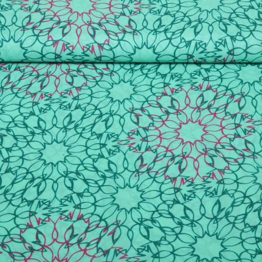 Viskose Voile - Beach Kollektion Mandala Mint
