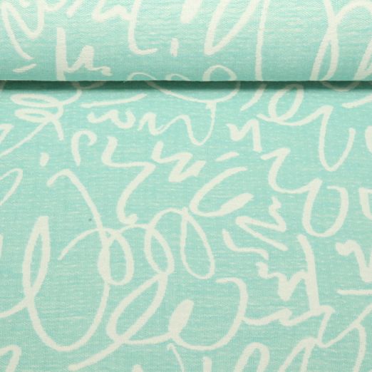 Baumwolle -  Beach Kollektion Jacquard Hammam Scribble Mint