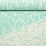 Baumwolle -  Beach Kollektion Jacquard Hammam Scribble Mint-1