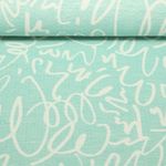 Baumwolle -  Beach Kollektion Jacquard Hammam Scribble Mint-0