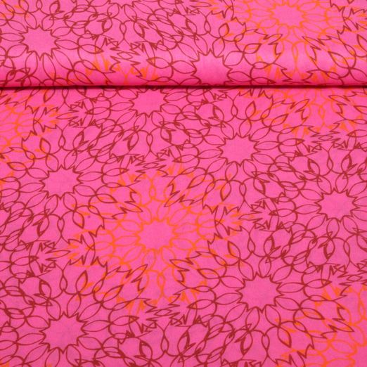Viskose Voile - Beach Kollektion Mandala Fuchsia