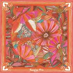 Pareo Panel Viskose Voile - Beach Kollektion Blumen Orange-0