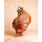 Pareo Panel Viskose Voile - Beach Kollektion Blumen Orange-2