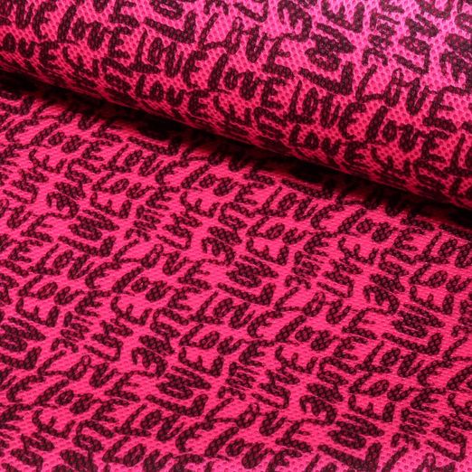 Air Mesh Bedruckt - Love Neonpink