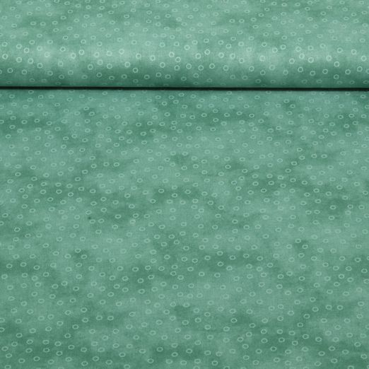 Baumwoll-Popeline - Kleine Kreise Dunkelmint
