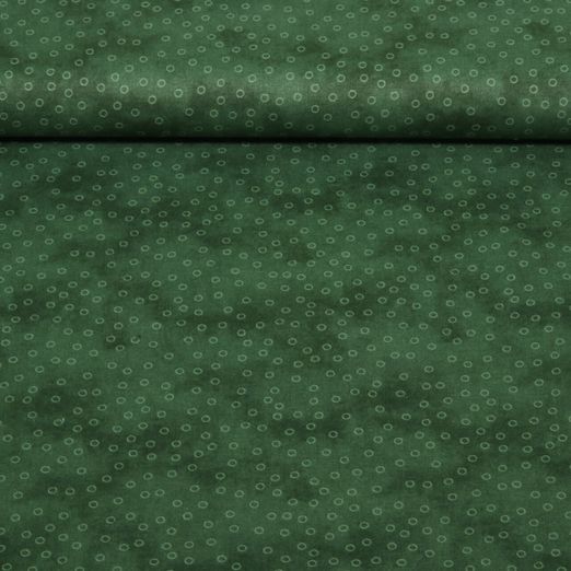 Baumwoll-Popeline - Kleine Kreise Tannengrün