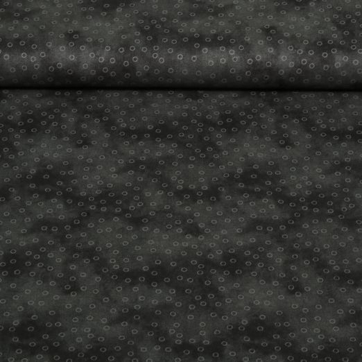 Baumwoll-Popeline - Kleine Kreise Schwarz