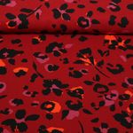 Viskose-Twill - Leo Blumen Dunkelrot