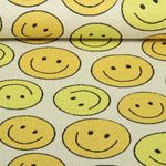 Bio Jacquard Jersey - Hamburger Liebe Choose Your Vibe Smile Ecru-0