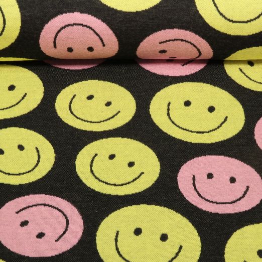 Bio Jacquard Jersey - Hamburger Liebe Choose Your Vibe Smile Schwarz