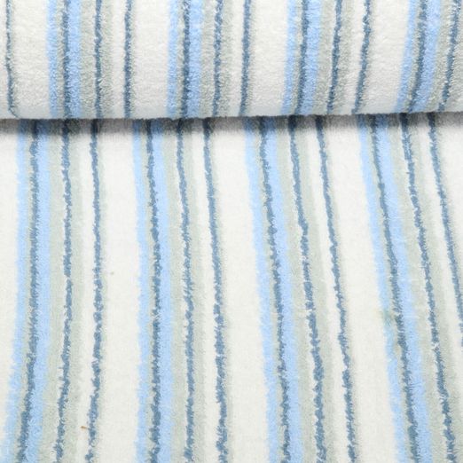 Baumwoll Frottee - Streifen Blau Garngefärbt