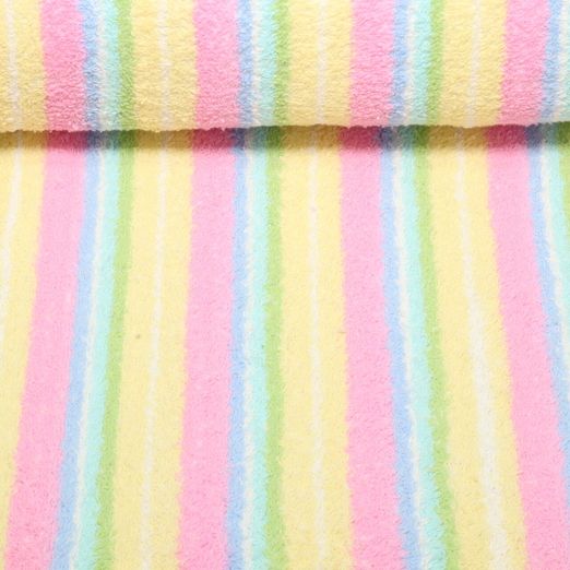 Baumwoll Frottee - Streifenmix Pastell Garngefärbt
