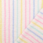 Tissu éponge coton - Rayures pastel teintes en fil