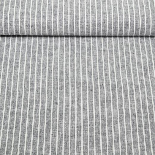 Leinen - Cotton Streifen Dunkelblau