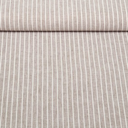 Leinen - Cotton Streifen Taupe